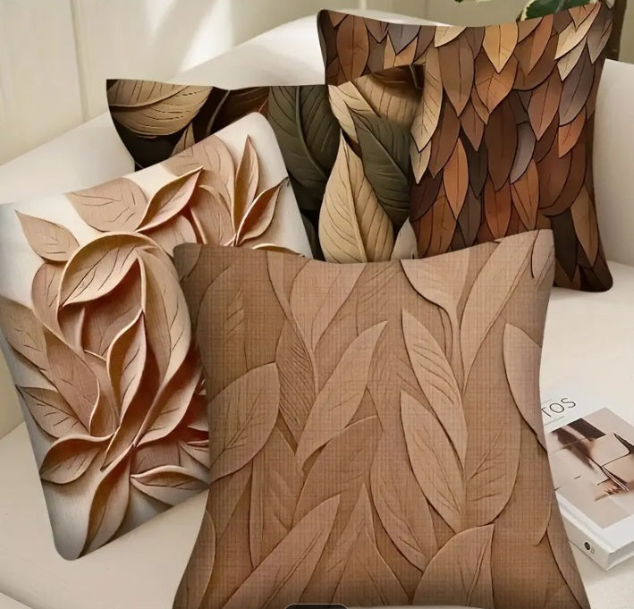 4 Fundas de diseño de hojas café