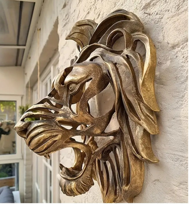 Figura de león de pared