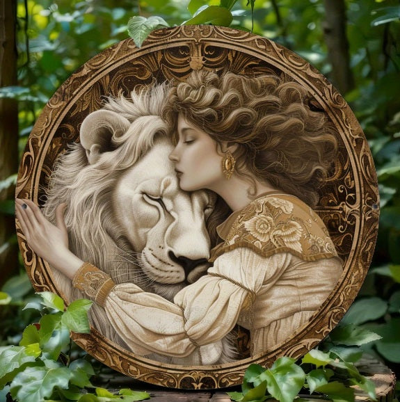 Figura de León y mujer