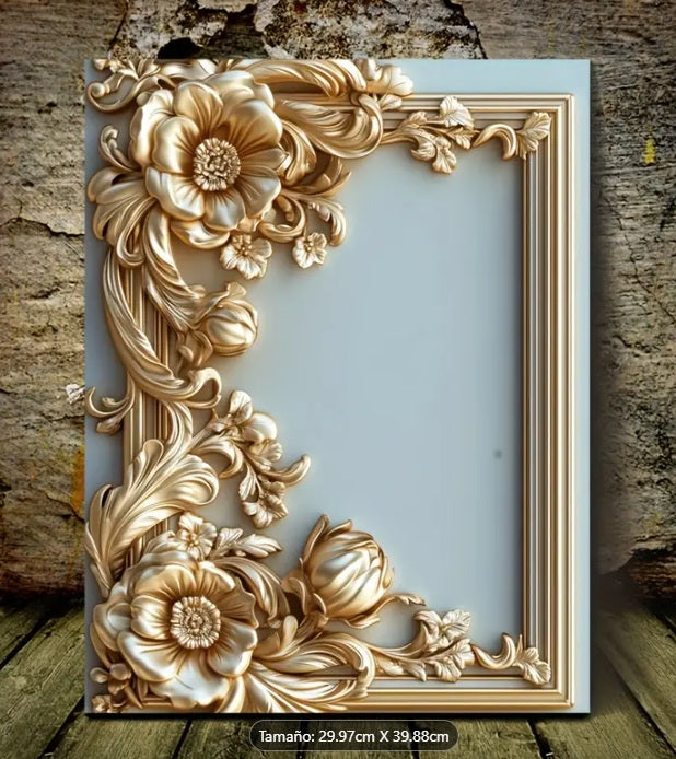 Porta-retrato Blanco-dorado